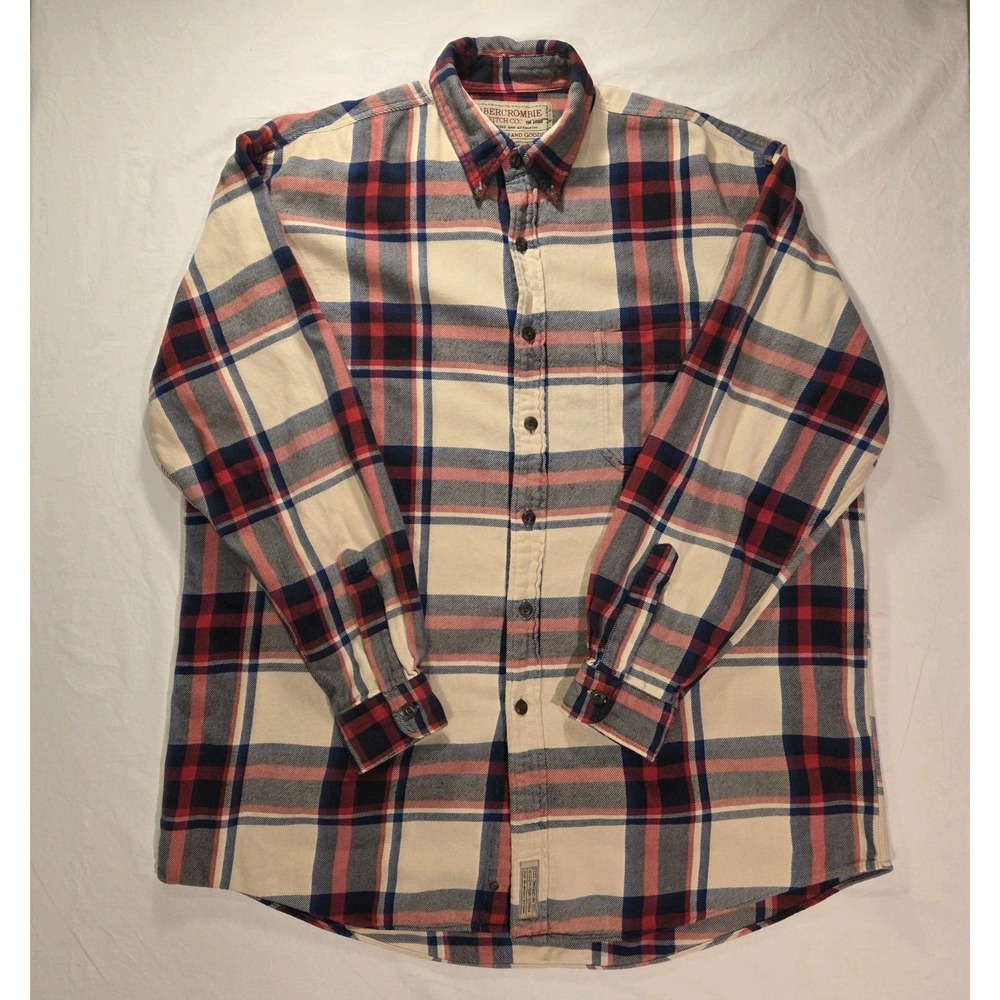 Vintage Abercrombie & Fitch Shirt Plaid Long Sleeve Button Up Y2K, Men's Size L